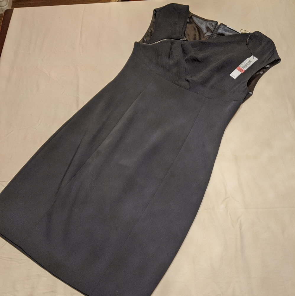 Zipper Top Black Sheath Dress